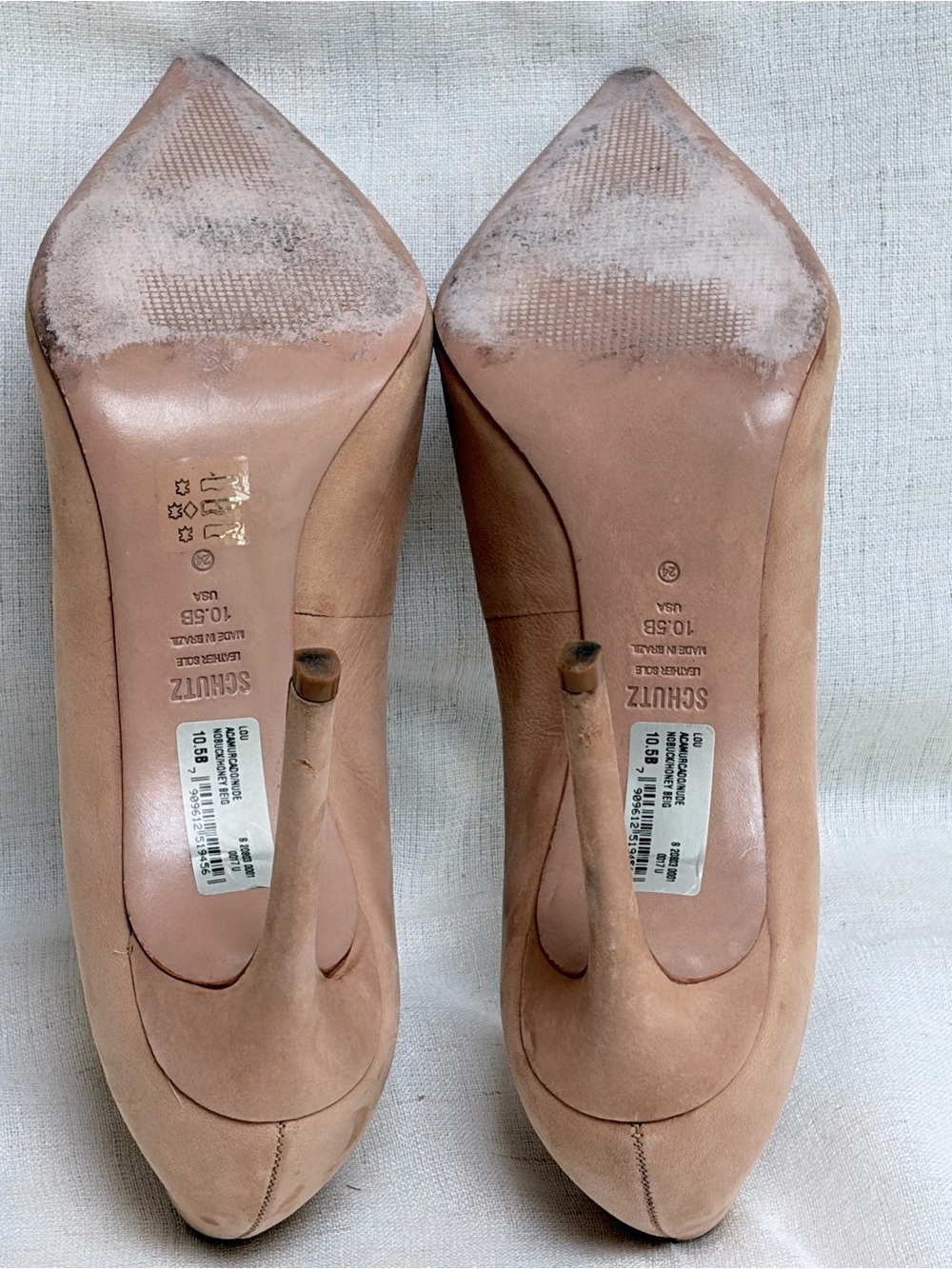 SCHUTZ Blush Nude suede pump shoes,pointed toe,stiletto heal.Sz 10,5 B. - Picture 8 of 9